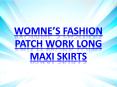 Women's fashion patch work long maxi skirts PowerPoint PPT Presentation