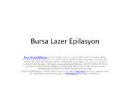 Bursa Lazer Epilasyon