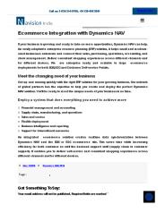 Ecommerce Integration with Dynamics NAV