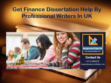 Get Finance Dissertation Help By Professional Writers In UK