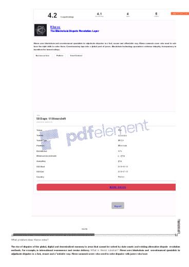 Kleros The Blockchain Dispute Resolution Layer
