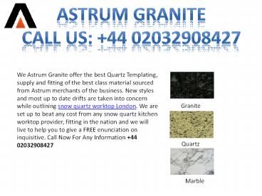 Get Snow Quartz Kitchen Worktop in London UK