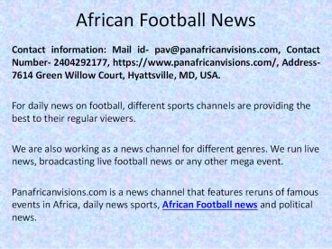 African Football news