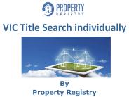 VIC Title Search individually