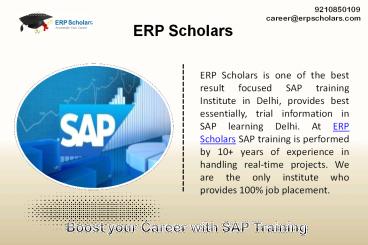Why Choose Sap Training Institute in Delhi?