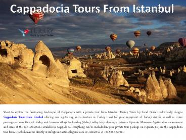 Cappadocia Tours From Istanbul