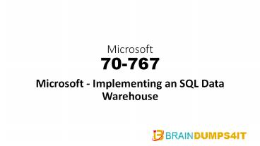 70-767 Exam Braindumps