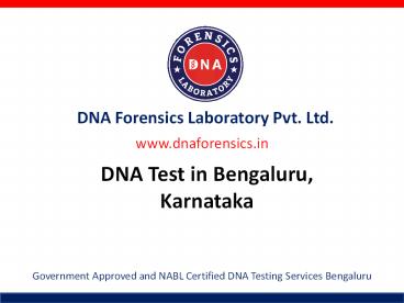 DNA Test  in Bengaluru Karnataka