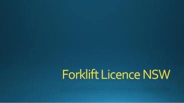 Forklift Licence