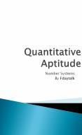Quantitative Aptitude - Number Systems PowerPoint PPT Presentation