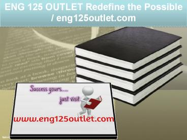 ENG 125 OUTLET Redefine the Possible / eng125outlet.com
