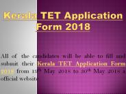 Kerala TET Application form 2018