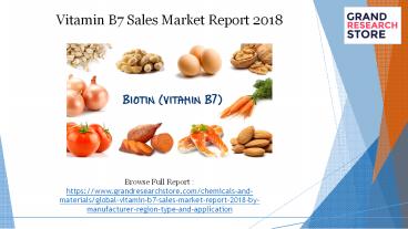 Vitamin b7 sales market report 2018