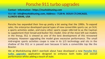 Porsche 911 turbo upgrades