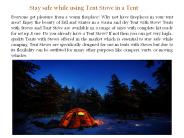Stay safe while using Tent Stovein a Tent