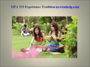 MPA 533 Experience Tradition/newtonhelp.com