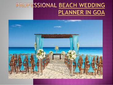 Professional Beach Wedding Planner in Goa