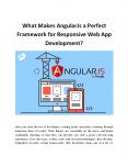 What Makes AngularJs a Perfect Framework for Responsive Web App Development? PowerPoint PPT Presentation
