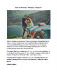 How to Plan Your Wedding Transport PowerPoint PPT Presentation