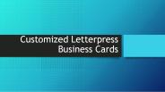 Customized Letterpress Business Cards