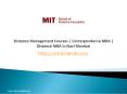 Distance Management Courses | Correspondence MBA | Distance MBA in Navi Mumbai PowerPoint PPT Presentation