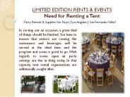 Need for Renting a Tent