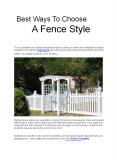 Best Ways To Choose A Fence Style PowerPoint PPT Presentation
