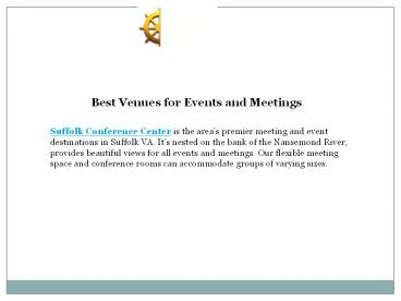 Best Venues for Events and Meetings