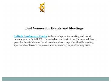 Best Venue for Events and Meeting