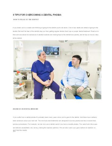 9 TIPS FOR OVERCOMING A DENTAL PHOBIA