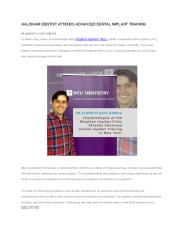 HALISHAM DENTIST ATTENDS ADVANCED DENTAL IMPLANT TRAINING