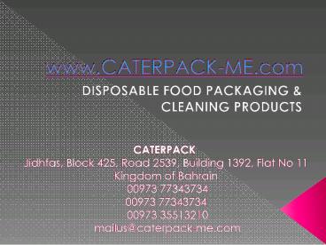 Food Packaging