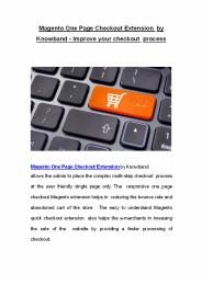 Magento One Page Checkout Extension by Knowband
