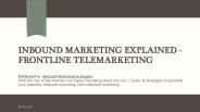Inbound Marketing Explained - Frontline Telemarketing