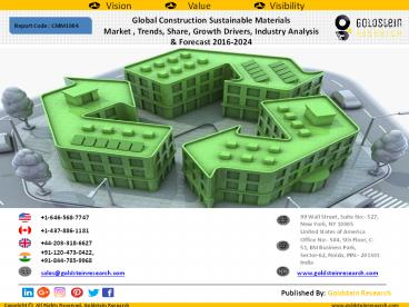 Global Construction Sustainable Materials Market , Trends, Share, Growth Drivers, Industry Analysis & Forecast 2016-2024