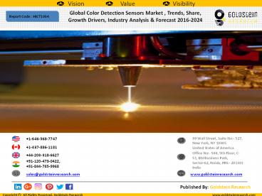 Global Color Detection Sensors Market , Trends, Share, Growth Drivers, Industry Analysis & Forecast 2016-2024