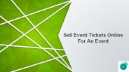 Sell Event Tickets Online For An Event