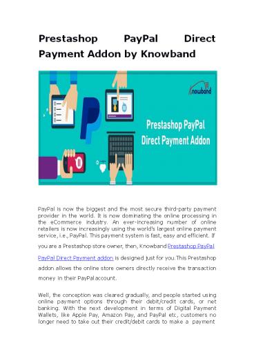 Prestashop PayPal Payment Addon by Knowband