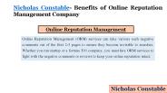 Nicholas Constable best reputation Management Company, Weybridge London