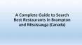 Search Best Restaurants in Mississauga PowerPoint PPT Presentation