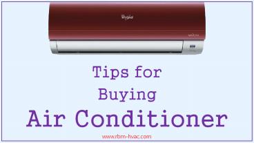 Tips for Buying an Air Conditioner
