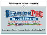 Emergency Water Damage Restoration Raleigh NC