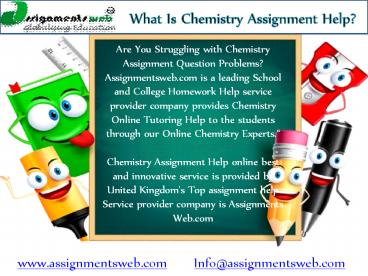 Chemistry Assignment Help online