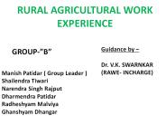 RURAL AGRICULTURAL WORK EXPERIENCE (RAWE)