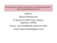 Best Restaurant in Udaipur with authentic taste Bawarchi Restaurants