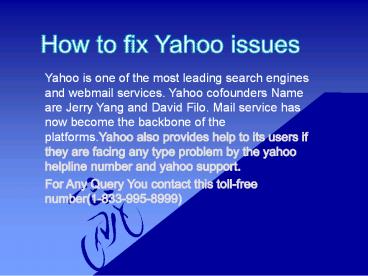1-833-995-8999 Contact Yahoo Phone Number For Any Glitches