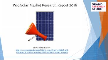 Pico solar market research report 2018