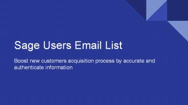 Sage Users Email List