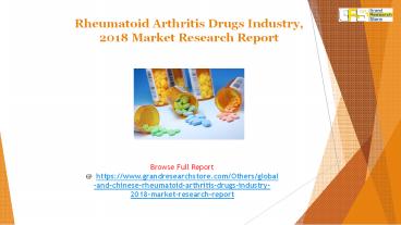 Rheumatoid Arthritis Drugs Industry, 2018 Market Research Report