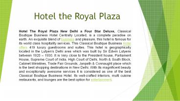 Royal Plaza Hotel Delhi | Book Best Standard King Rooms Hotel in Delhi